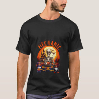 Frauen Mechaniker Job Kostüm Skelett Horror Gnome T-Shirt