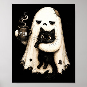 Frauen Meh Geist Katze Gruselige Schwarze Katze Lu Poster