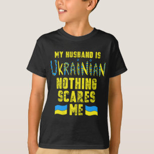 Frauen Mein Ehemann ist ukrainische Flagge Ukraine T-Shirt
