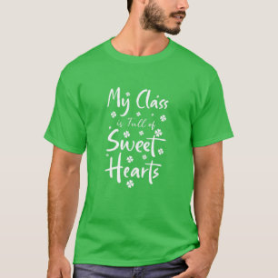 Frauen meine Klasse ist voll von süßen Herzen Lehr T-Shirt