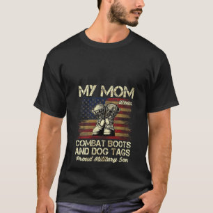 Frauen meine Mama trägt Kampfstiefel und Hundetags T-Shirt