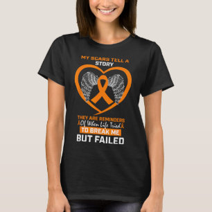 Frauen meine Narben erzählen Orangefarbene Leukämi T-Shirt
