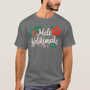 Frauen Mele Kalikimaka Hibiskus Palme Waikiki Big T-Shirt