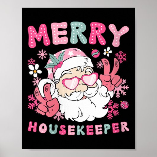 Frauen Merry Housekeeper Weihnachtsbaum XM Poster (Vorne)
