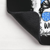 Frauen Messy Bun Haare Diabetes Bewusstsein Mousepad (Ecke)