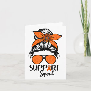 Frauen Messy Bun Orange Unterstützung Squad Nieren Karte