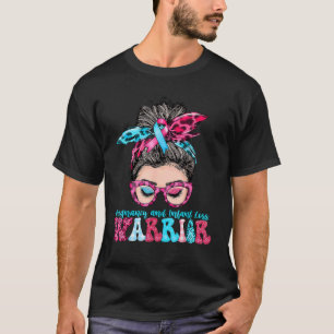 Frauen Messy Bun Schwangerschaft und Säugling Loss T-Shirt