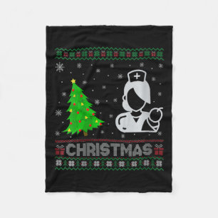 Frauen Midfrau Xmas Tree Lighting Ugly Christmas S Fleecedecke