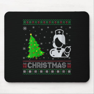 Frauen Midfrau Xmas Tree Lighting Ugly Christmas S Mousepad