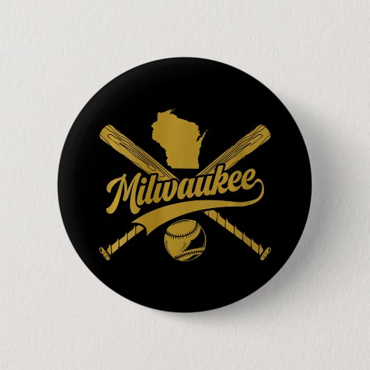 Frauen Milwaukee Baseball Fan V-Nacken Button (Vorderseite)