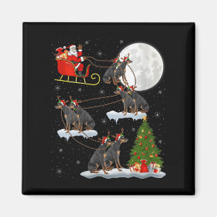 Frauen Miniatur Nscher Hund Weihnachtsmann Schlitt Magnet