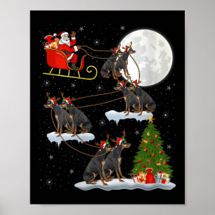 Frauen Miniatur Nscher Hund Weihnachtsmann Schlitt Poster