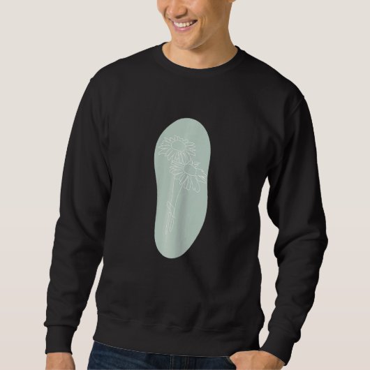 Frauen Minimalistisch Boho Daisy Line Abstrakt Pas Sweatshirt (Vorderseite)