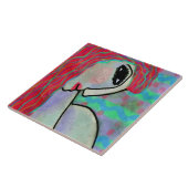 Frauen mit Abstraktem Digitalbild in der Rothaare Fliese (Seite)