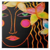 Frauen mit Abstrakter Kunst Fliese (Vorderseite)