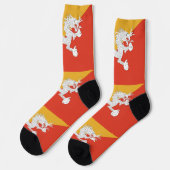 Frauen mit bhutanischer Flagge Socken (Linkes Detail)