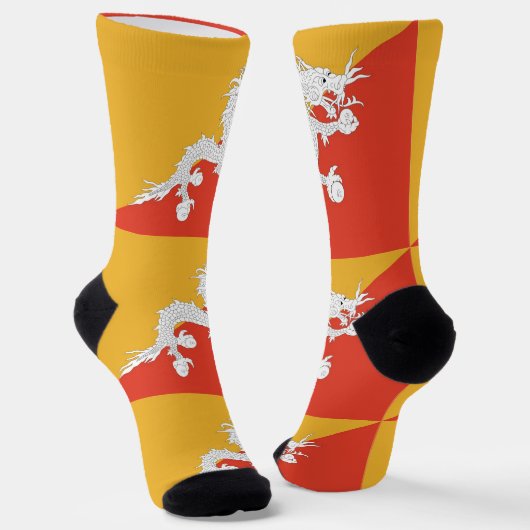 Frauen mit bhutanischer Flagge Socken (Gewinkelt)