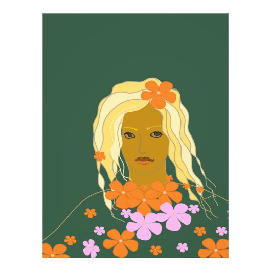 Frauen mit Blume Fotodruck (Vorne)