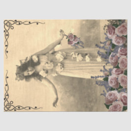 Frauen mit Blume Gewebepapier Seidenpapier