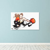 Frauen mit Boxhandschuh Leinwanddruck (Insitu (Holzboden))