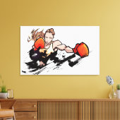 Frauen mit Boxhandschuh Leinwanddruck (Insitu (Wohnzimmer))