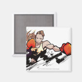 Frauen mit Boxhandschuh Magnet (Vorderseite/Rückseite)