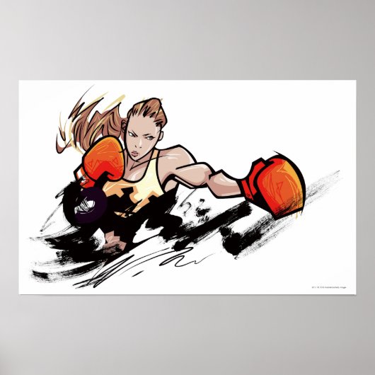 Frauen mit Boxhandschuh Poster (Vorne)