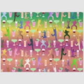 Frauen mit Cocktails-Mustern teilen Seidenpapier (Vorderseite)