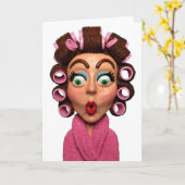 Frauen mit Curlers Karte (Gelbe Blume)