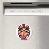 Frauen mit Curlers Magnet (In Situ (Geschirrspüler))