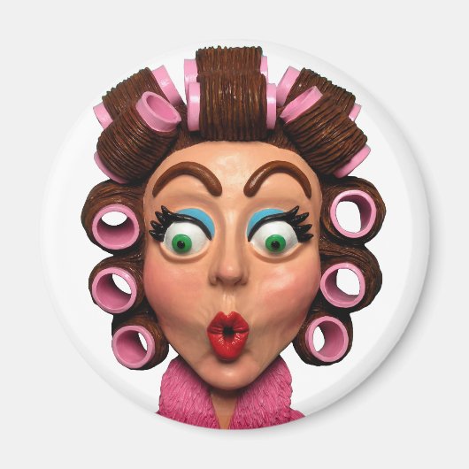 Frauen mit Curlers Magnet (Vorne)