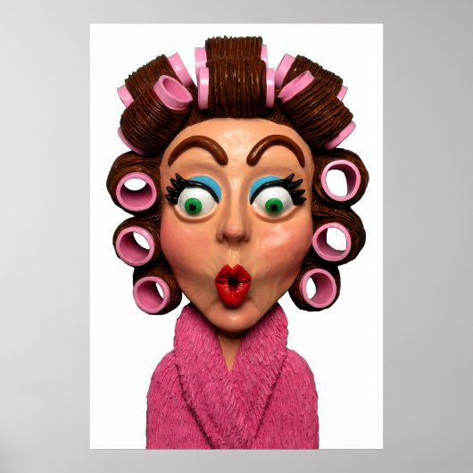Frauen mit Curlers Poster (Vorne)