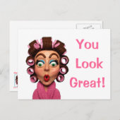 Frauen mit Curlers Postkarte (Vorne/Hinten)