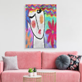 Frauen mit den Sommer-Blume Abstrakte digitale Kun Leinwanddruck (Insitu (Wohnzimmer))