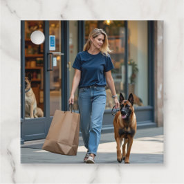 Frauen mit dunkelblauem runden Nackenbein-T - Shir Geschenkanhänger