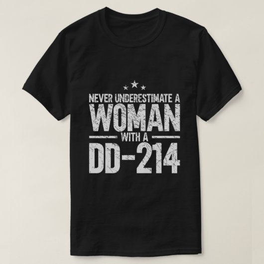 Frauen mit einer Vint DD-214 für Patriotik T-Shirt (Design vorne)