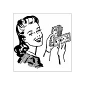 Frauen mit Geld Vintage Comic Cartoon Kunst Gummistempel (Prägung)
