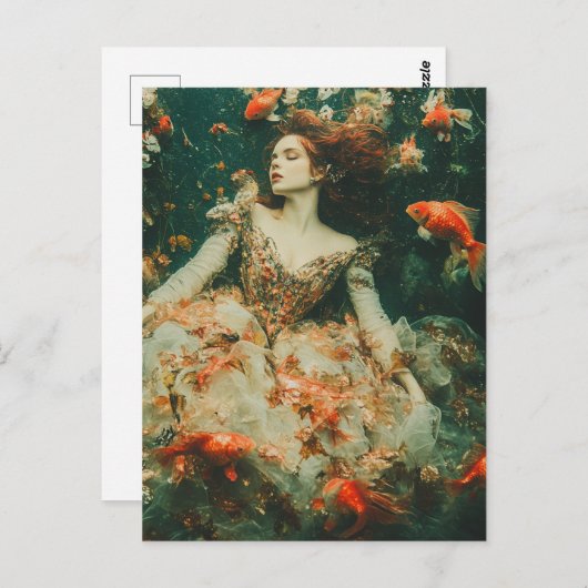 Frauen mit Goldfish Fantasy Fashions Postkarte (Vorne/Hinten)