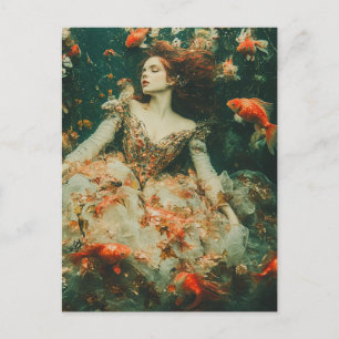 Frauen mit Goldfish Fantasy Fashions Postkarte