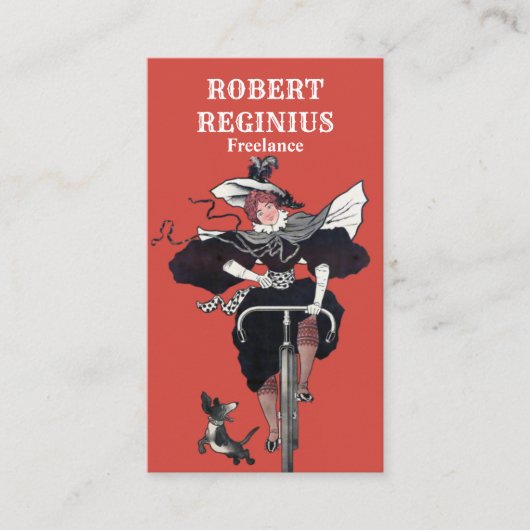 Frauen mit Hund fahren Visitenkarte (Vorderseite)