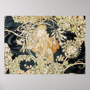 Frauen mit Laien Jugendstil-Poster Poster