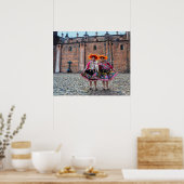 Frauen mit Lamm in Cusco, Peru Poster (Küche)