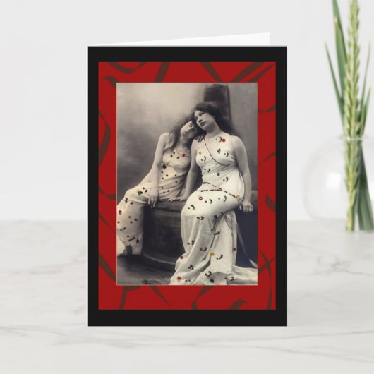 Frauen mit langen Haaren Viktorianische Mitteilung Karte (Vorderseite)