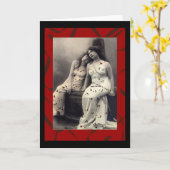 Frauen mit langen Haaren Viktorianische Mitteilung Karte (Gelbe Blume)