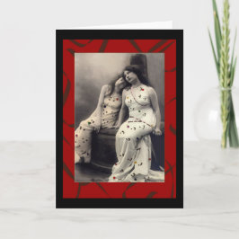 Frauen mit langen Haaren Viktorianische Mitteilung Karte