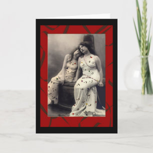 Frauen mit langen Haaren Viktorianische Mitteilung Karte