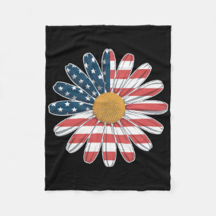 Frauen mit Lässiger Blume - Amerikanische Flaggen  Fleecedecke