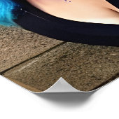 Frauen mit Lila, rosa und blauen Mohawks Poster (Ecke)