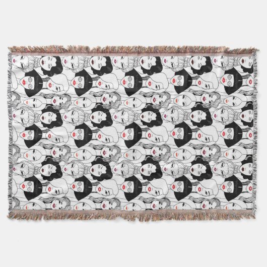 Frauen mit Lippenstift-Muster Decke (Vorderseite)