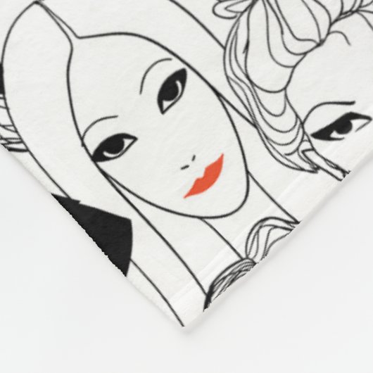 Frauen mit Lippenstift-Muster Fleecedecke (Ecke)